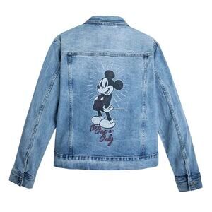 Disney Parks‎ Mickey Mouse Denim Jean Jacket THE ONE AND ONLY XXL
